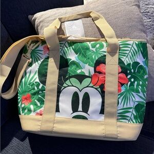 Disney Green and Beige Tropical Cooler/insulated Tote